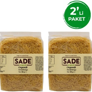 Sade Organik Tel Şehriye 500 gr 2'li Paket