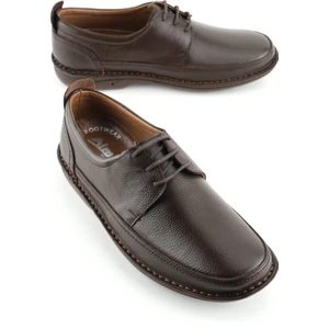 Erkek Yazlık Iç Dış  Deri Ortopedik Rahat Klimalı Taban Bağcıklı Ayarlanabilir Günlük Klasik Ayakkabı