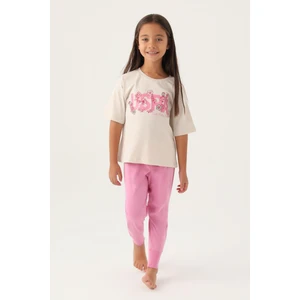 U.s. Polo Assn. Kız Çocuk Bej Pijama Takım 50290948-VR011