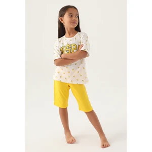 U.s. Polo Assn. Kız Çocuk Krem Pijama Takım 50315465-VR071
