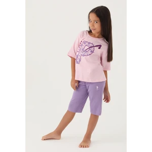 U.s. Polo Assn. Kız Çocuk Toz Pembe Pijama Takım 50315467-VR050