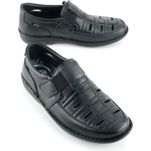 Erkek Yazlık Iç Dış  Deri Ortopedik Rahat Klimalı Taban Lastikli Esnek Üst Kemerli Günlük Ayakkabı