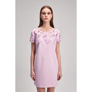 Nakışlı Mini Elbise Lila 12443399000