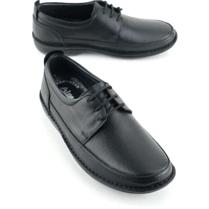 Erkek Yazlık Iç Dış  Deri Ortopedik Rahat Klimalı Taban Bağcıklı Ayarlanabilir Günlük Klasik Ayakkabı