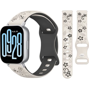 Redmi Watch 5 Active Redmi 5 Lite Ile Uyumlu Floraflex Çiçek Desenli Silikon Kordon