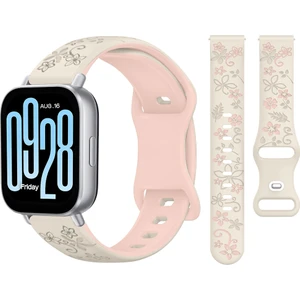 Redmi Watch 5 Active Redmi 5 Lite Ile Uyumlu Floraflex Çiçek Desenli Silikon Kordon