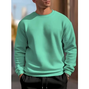 Erkek Mint Yeşili Oversize Bisiklet Yaka Sweatshirt