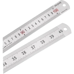 100CM ( 40 Inch ) - Çift Taraflı Paslanmaz Çelik Metal Cetvel - Kalınlık 1.2mm