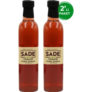 Sade Organik Üzüm Sirkesi 500 ml 2'li Paket