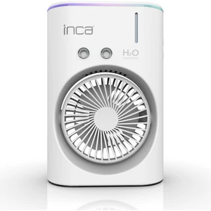 Inca Imf-10b Şarj Edilebilir 2400 Mah Taşınabilir Buzlu Su Hazneli Soğutucu Renkli Işıklı Masa Fanı Masaüstü Fan