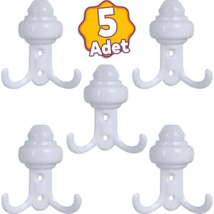 (5 Adet) Metal Beyaz Portmanto Mobilya Vestiyer Duvar Dolap Elbise Kıyafet Askısı Askılığı Askılık