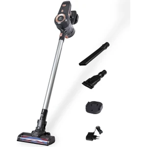 Antrasit Pirantech ES92 Şarjlı Dikey Kablosuz LED Aydınlatmalı Süpürge