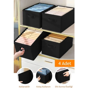 4 Adet Dolap Içi Düzenleyici, Raf Düzenleyici, Katlanabilir Kıyafet Saklama KUTUSU-45CM x 25CM x 20CM