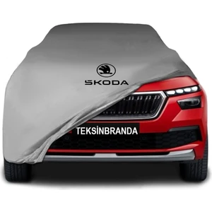 Skoda Kamiq  Gri Kumaş Araba Branda Logolu Penye Oto Branda