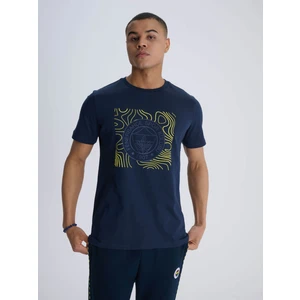 Erkek Tişört TK010EFY11 Tek Renk Logolu Lacivert Renk ile Şıklık