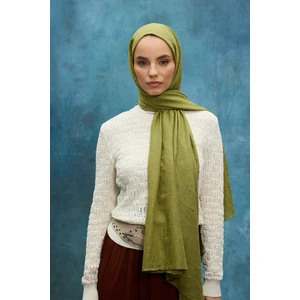 Cs Camellia Scarf Bambu Kraş Şal - Yağ Yeşili
