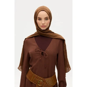 Cs Camellia Scarf Bambu Kraş Şal - Yağ Yeşili