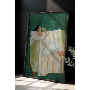 Soyut Sanat Doğal Ahşap Çerçeveli Duvar Tablosu