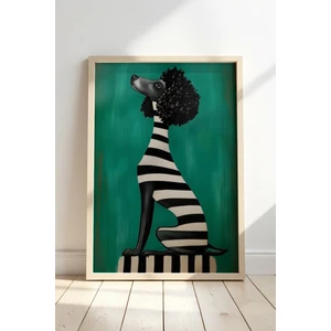 Soyut Sanat Doğal Ahşap Çerçeveli Duvar Tablosu