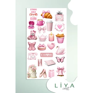 Pempe Temalı Sticker Sevimli Stong Girl Set Ajanda Bullet Journal Için Uygun Set