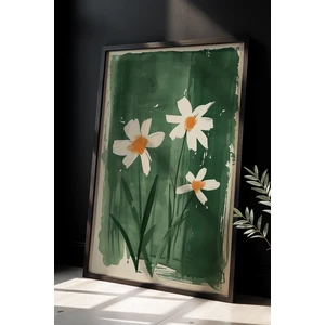 Çiçek Buketi Duvar Sanatı Ahşap Çerçeveli Duvar Tablosu