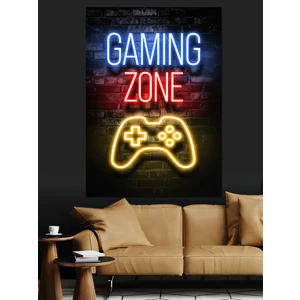 Gaming Zone Dekoratif Kanvas - Mdf Ahşap Tablo