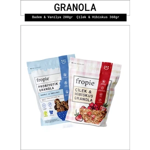 Badem Vanilya ve Çilek Hibiskus granola Paketi x2