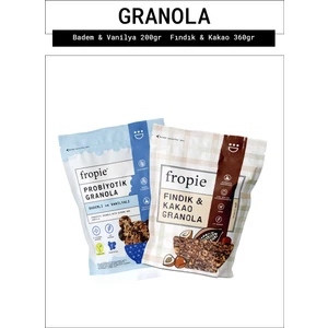 Badem Vanilya ve Fındık Kakao Granola Paketi X2