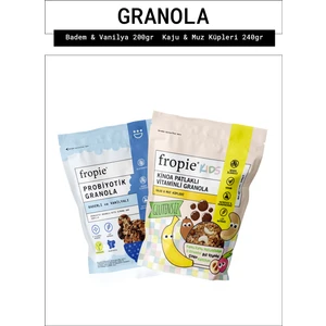 Badem Vanilya ve Kids Kaju Muz Küpleri granola Paketi x2