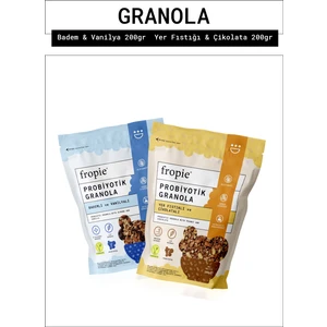 Badem Vanilya ve Yer Fıstığı Çikolata granola Paketi x2