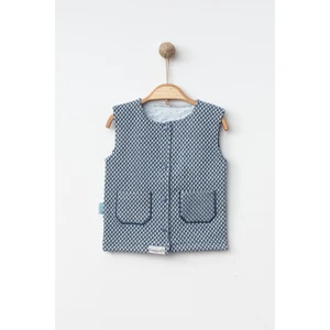 Kapitone Kumaş Yarım Astarlı Erkek Bebek Yelek