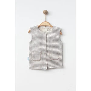 Kapitone Kumaş Yarım Astarlı Erkek Bebek Yelek