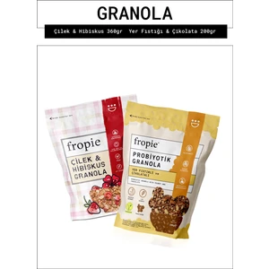 Çilek Hibiskus ve Yer Fıstığı Çikolata granola Paketi x2