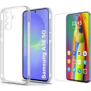 Samsung Galaxy A36 Uyumlu Kılıf Esnek Silikon Telefon Kılıfı ve Temperli Cam Ekran Koruyucu