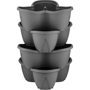 So-Pks3 Pmukkale Dekoratif Saksı Çilek Saksı 4'lü Set 12.5 Litre Antrasit No 3