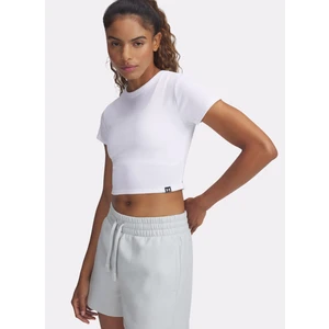 Under Armour 6000264-100 Ua Rival Rib Baby Tee Beyaz Yuvarlak Yaka Fitted Düz Kadın T-Shirt