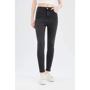 Skinny Fit Yüksek Bel Düz Paça Uzun Jean Kar Yıkamalı Pantolon D6601AX25SP