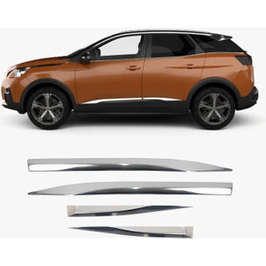 Peugeot 3008 Uyumlu 2016-2023 Krom Yan Kapı Çıtası 4 Parça Paslanmaz Çelik