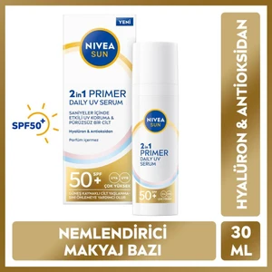 Sun Spf50 Primer Nemlendirici Makyaj Bazı 30ml, Kusursuz,Uzun Süreli Makyaj, , Hyaluron, Antioksidan
