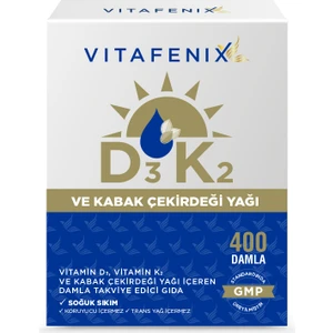 D3 K2 Ve Kabak Çekirdeği Yağı İçeren Vitamin 1000 Iu 20 ml Damla