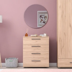 White 4 Çekmeceli Şifonyer - Florida Meşe 65 x 78 x 41  cm