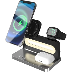 SW-CWF120 Siyah Telefon Kulaklık Akıllı Saat 15W 3 In 1 Magsafe Kablosuz Şarj Cihazı