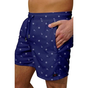 Miami Beach Marin Lacivert Desenli Büyük Beden Standart Boy Erkek Mayo Deniz Şortu