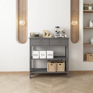 Luvia Mobilya Çift Çekmeceli Kahve Köşesi Antrasit