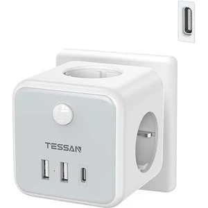 Duvar Tipi 3'lü Priz 2 USB A+1 USB C Açma Kapama Özellikli