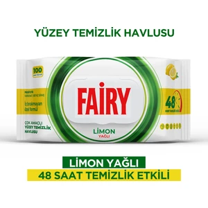 Çok Amaçlı Yüzey Temizleme Mendili 100 Yaprak | Limon Yağlı | Beyaz Sirke Karbonat