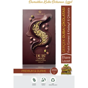 Fishake Dubi Choco Gerçek Dubai Çikolatası Fıstıklı Ve Kadayıflı Dubai Lezzeti ( Krema İçermez ) 200 gr