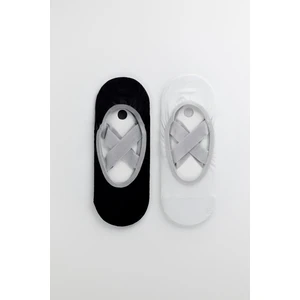 Kadın 2'li Asta Yoga / Pilates Çorabı Siyah / Beyaz