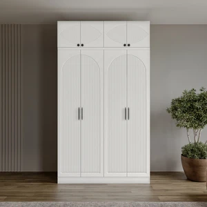 Ücretsiz Montaj Guneystore  Mdf Oslo 4 Kapaklı Yüklüklü Gardırop