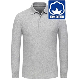 Erkek Çocuk Uzun Kol  Pamuklu Polo Yaka T-Shirt Günlük ve Okul Uniforma Okul T-Shirt